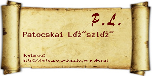 Patocskai László névjegykártya