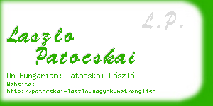 laszlo patocskai business card